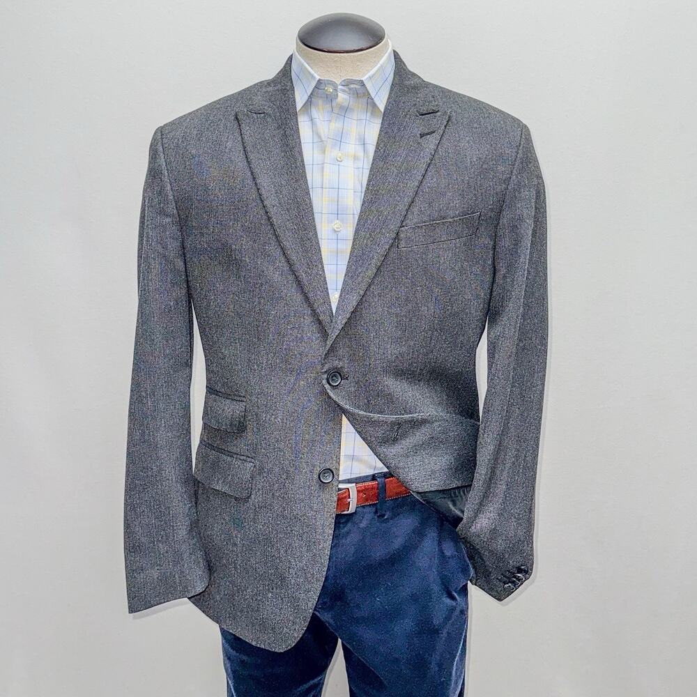 Banana Republic Men's Sport Coat 44R Gray Micro Weave 2 Button Blazer Jacket